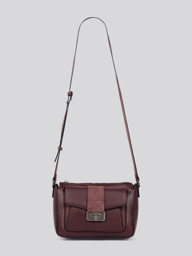 U.S. Polo Assn. Womens Romantic Crossbody Bag in Plum