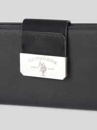 U.S. Polo Assn. Womens Romantic Large Card Holder Wallet in Black