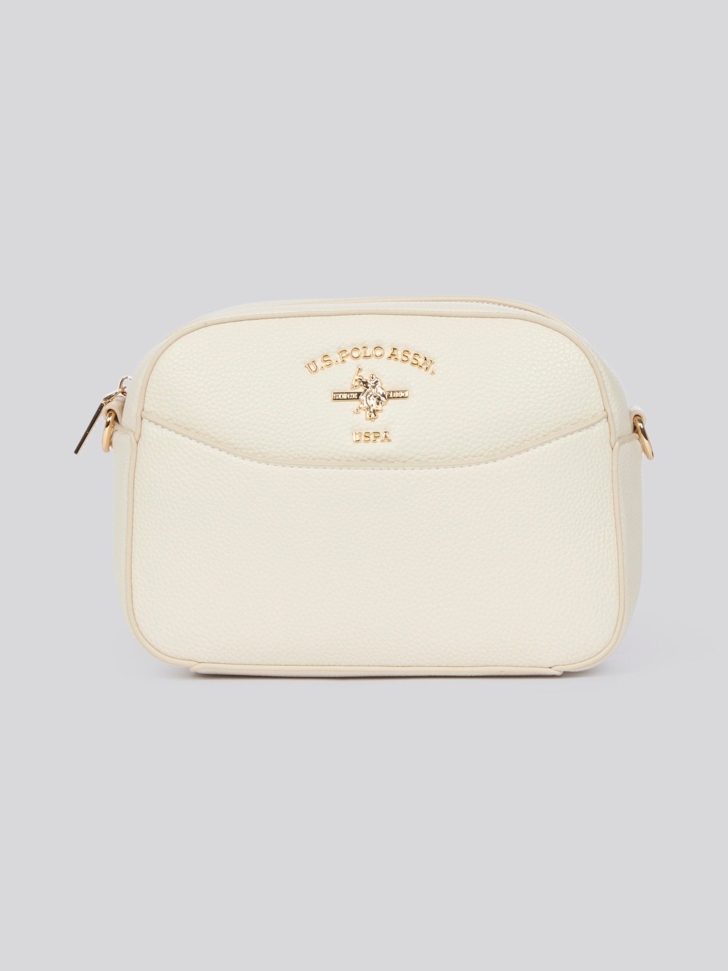 U.S. Polo Assn. Womens Stanford Small Crossbody Bag in Off White