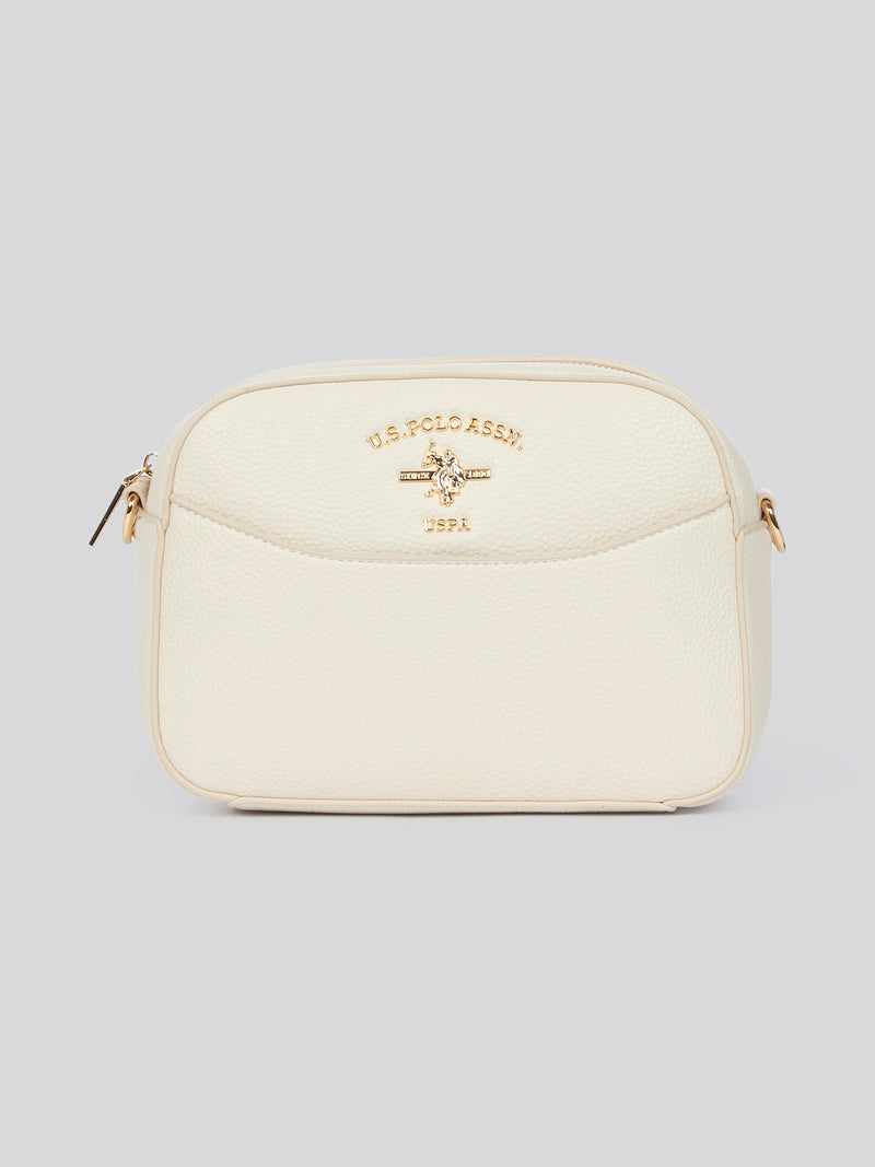 U.S. Polo Assn. Womens Stanford Small Crossbody Bag in Off White