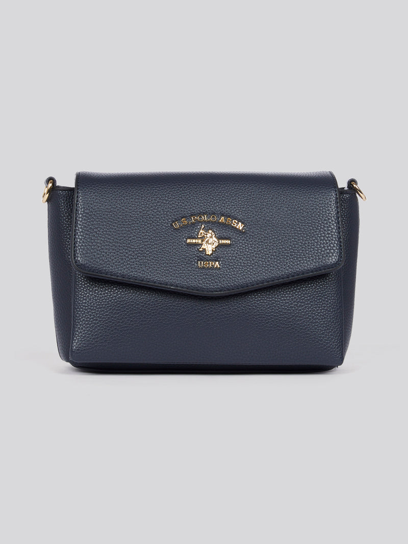 U.S. Polo Assn. Womens Stanford Flap Crossbody Bag in Navy