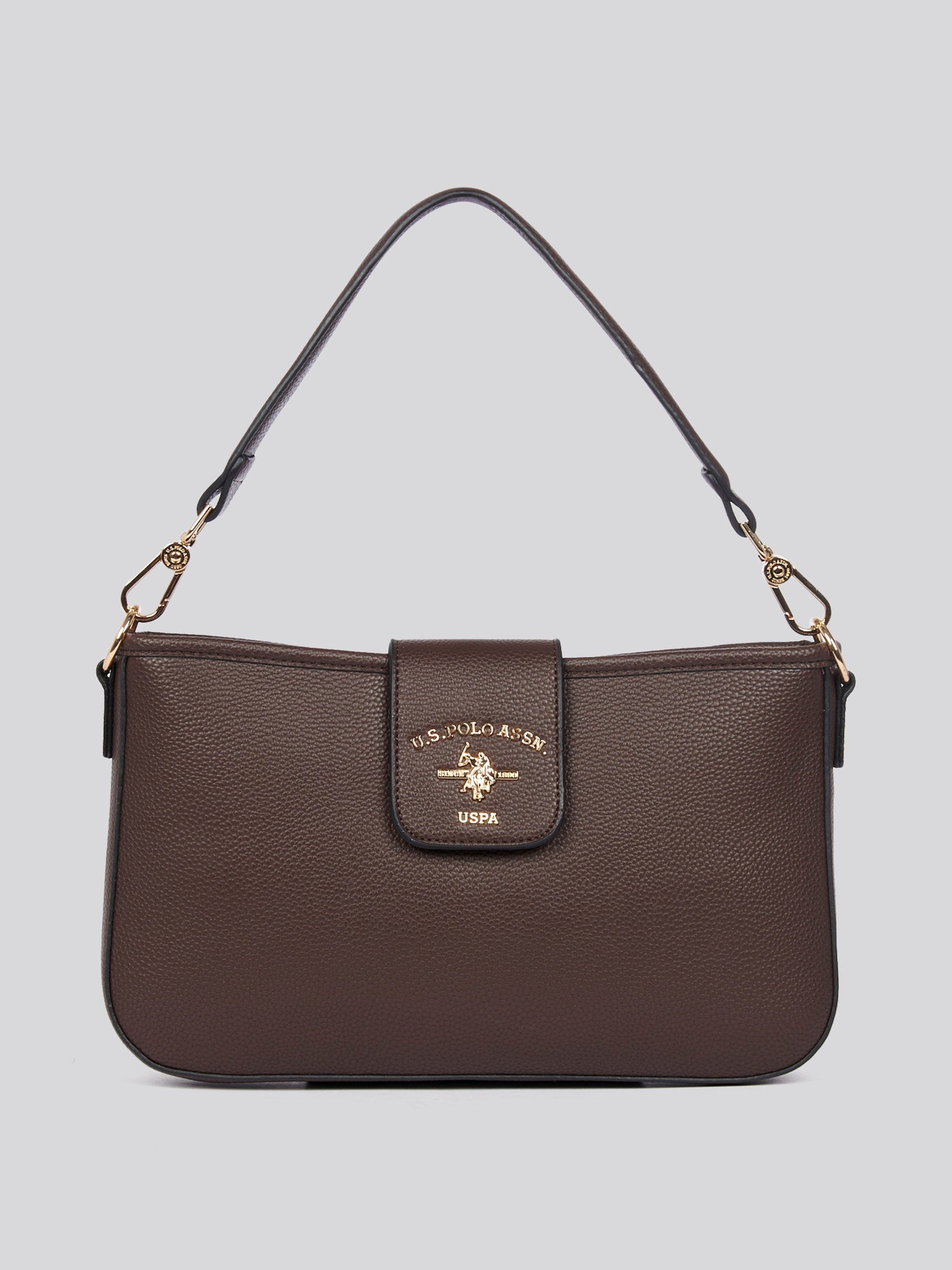 U.S. Polo Assn. Womens Stanford Baguette Bag in Dark Brown