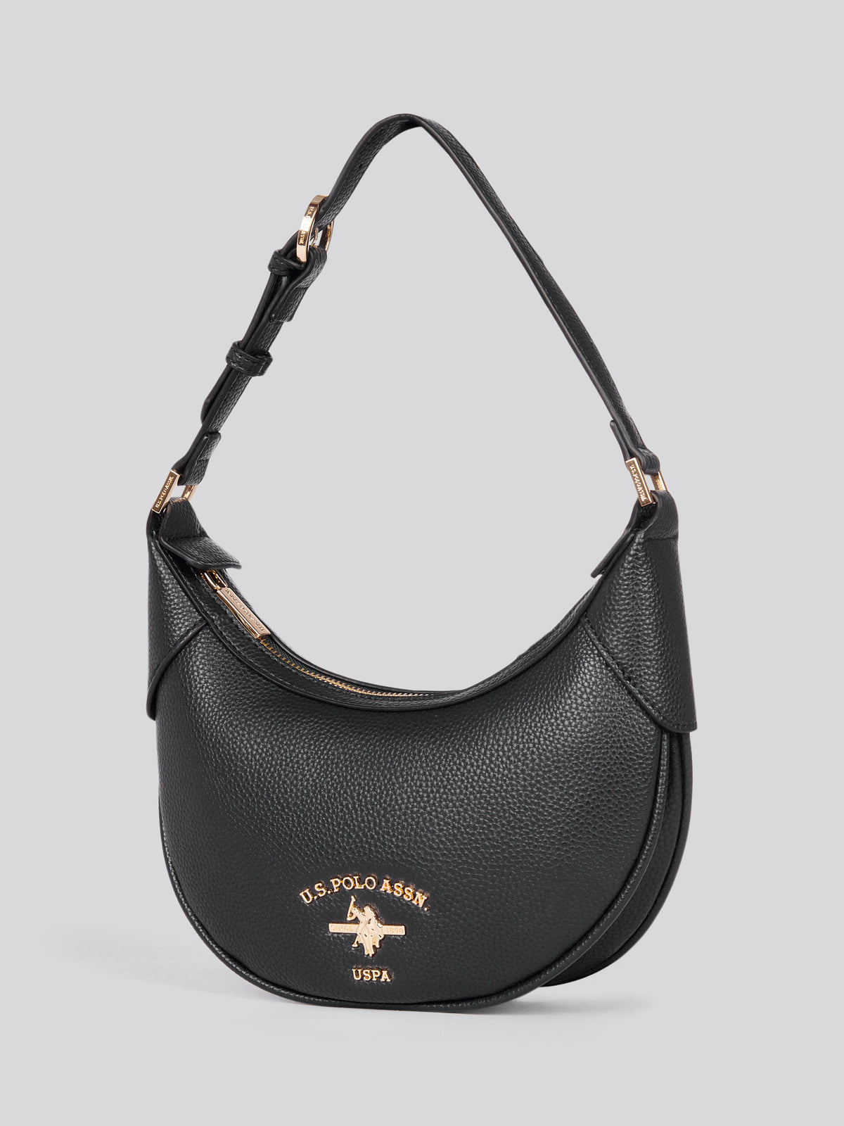 U.S. Polo Assn. Womens Stanford Small Hobo Bag in Black