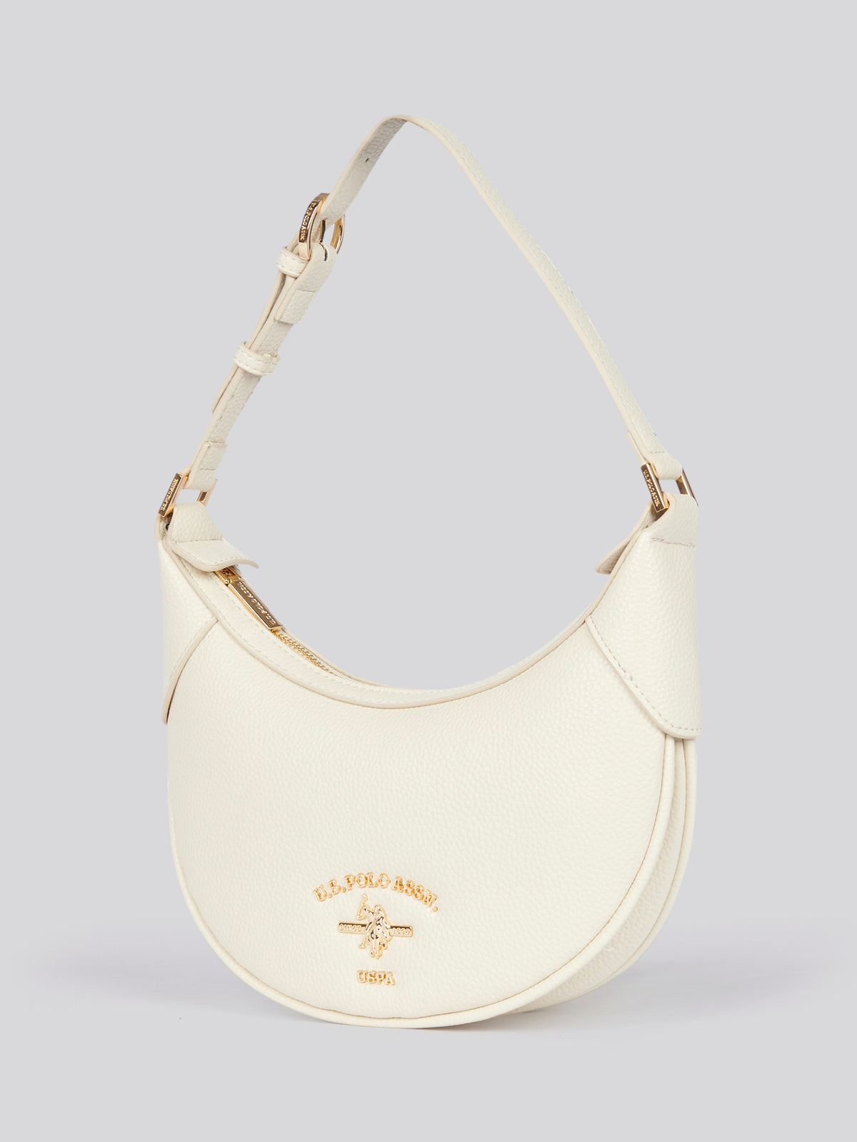 U.S. Polo Assn. Womens Stanford Small Hobo Bag in Off White