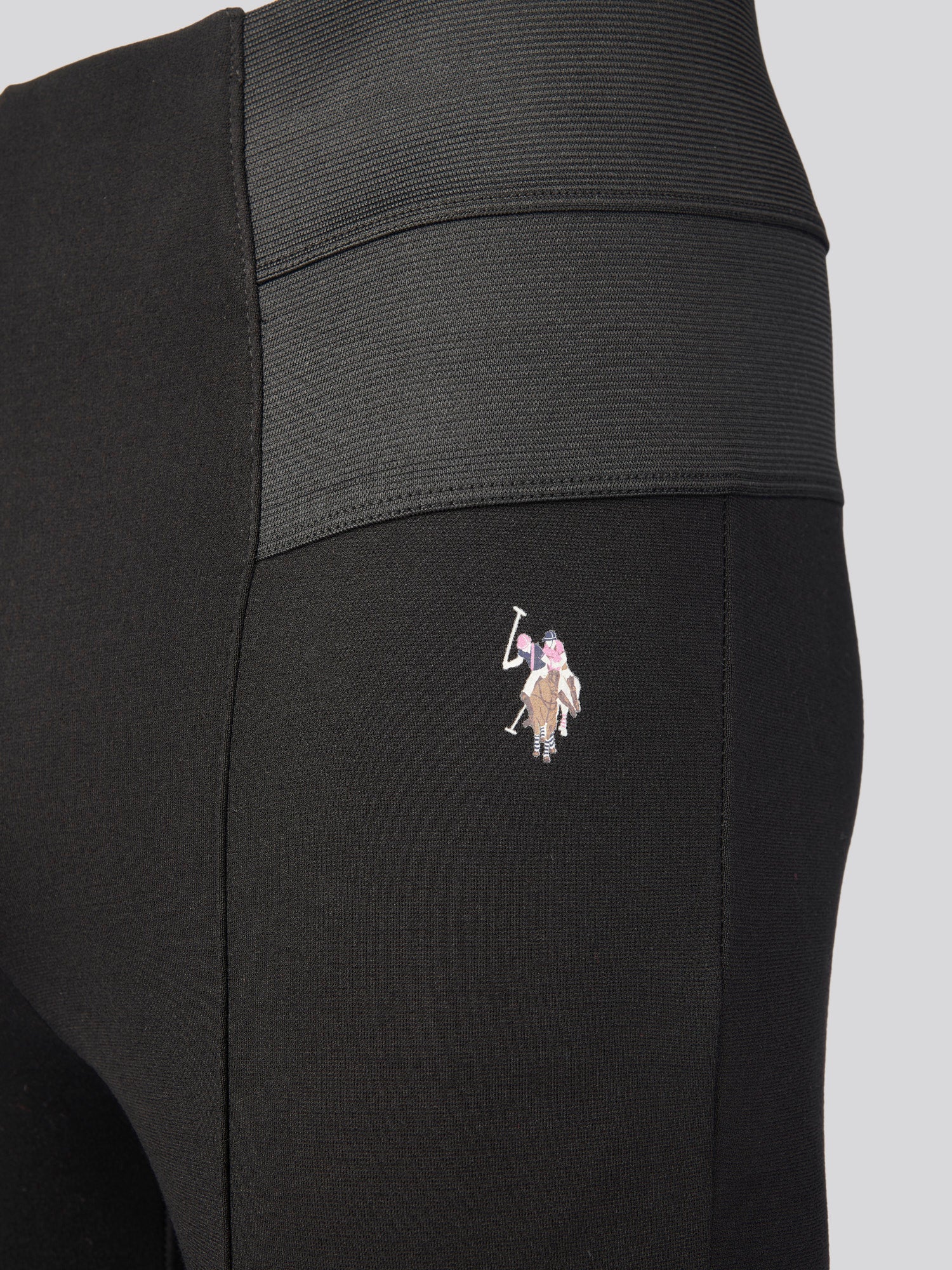 Womens Elasticated Waistband Leggings in Black