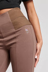 Womens Elasticated Waistband Leggings in Coffee Quartz