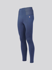 Womens Elasticated Waistband Leggings in Navy Iris