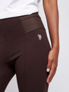 Womens Elasticated Waistband Leggings in Chocolate Plum