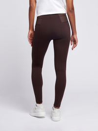 Womens Elasticated Waistband Leggings in Chocolate Plum