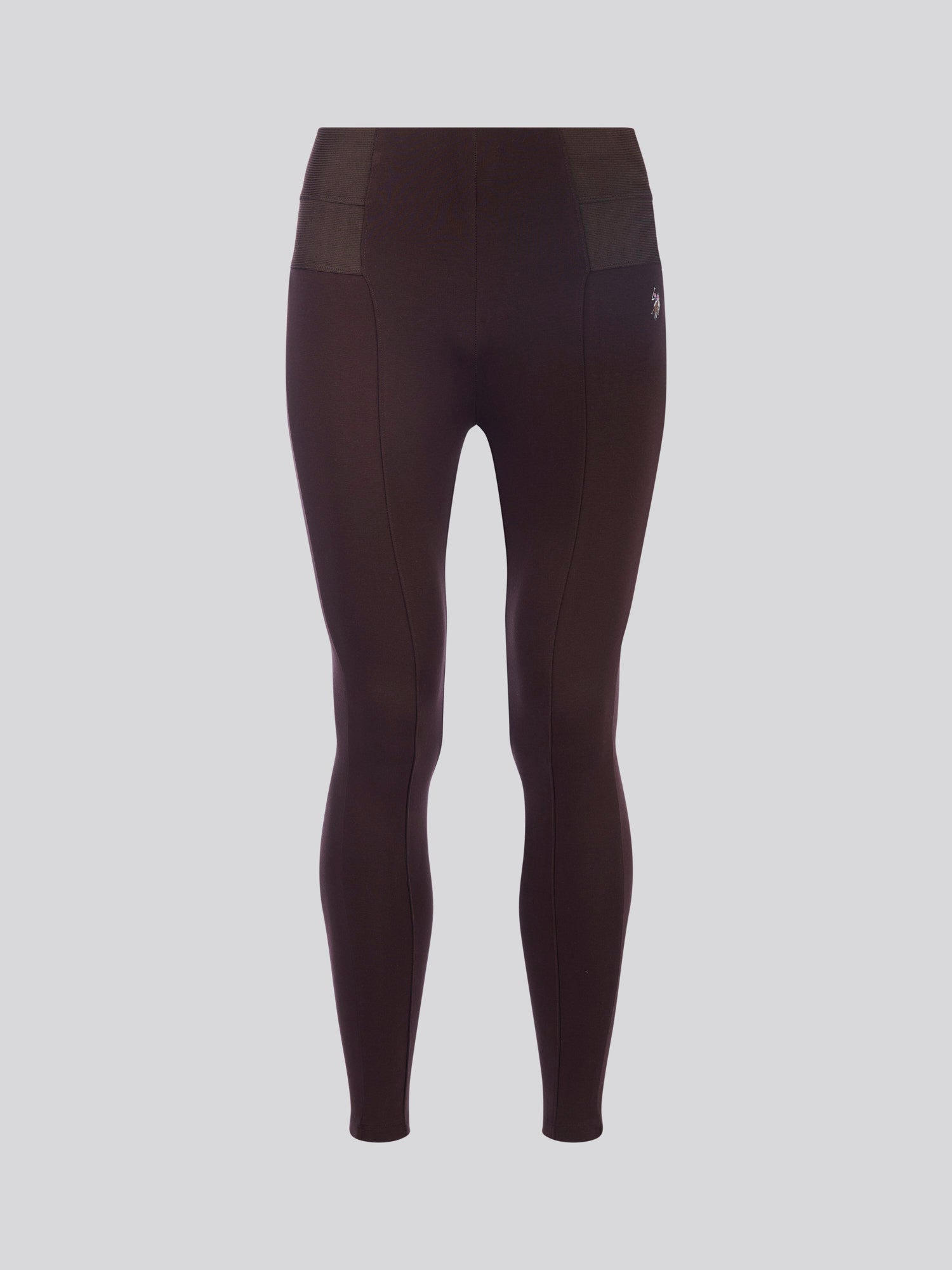 Womens Elasticated Waistband Leggings in Chocolate Plum