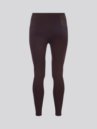 Womens Elasticated Waistband Leggings in Chocolate Plum