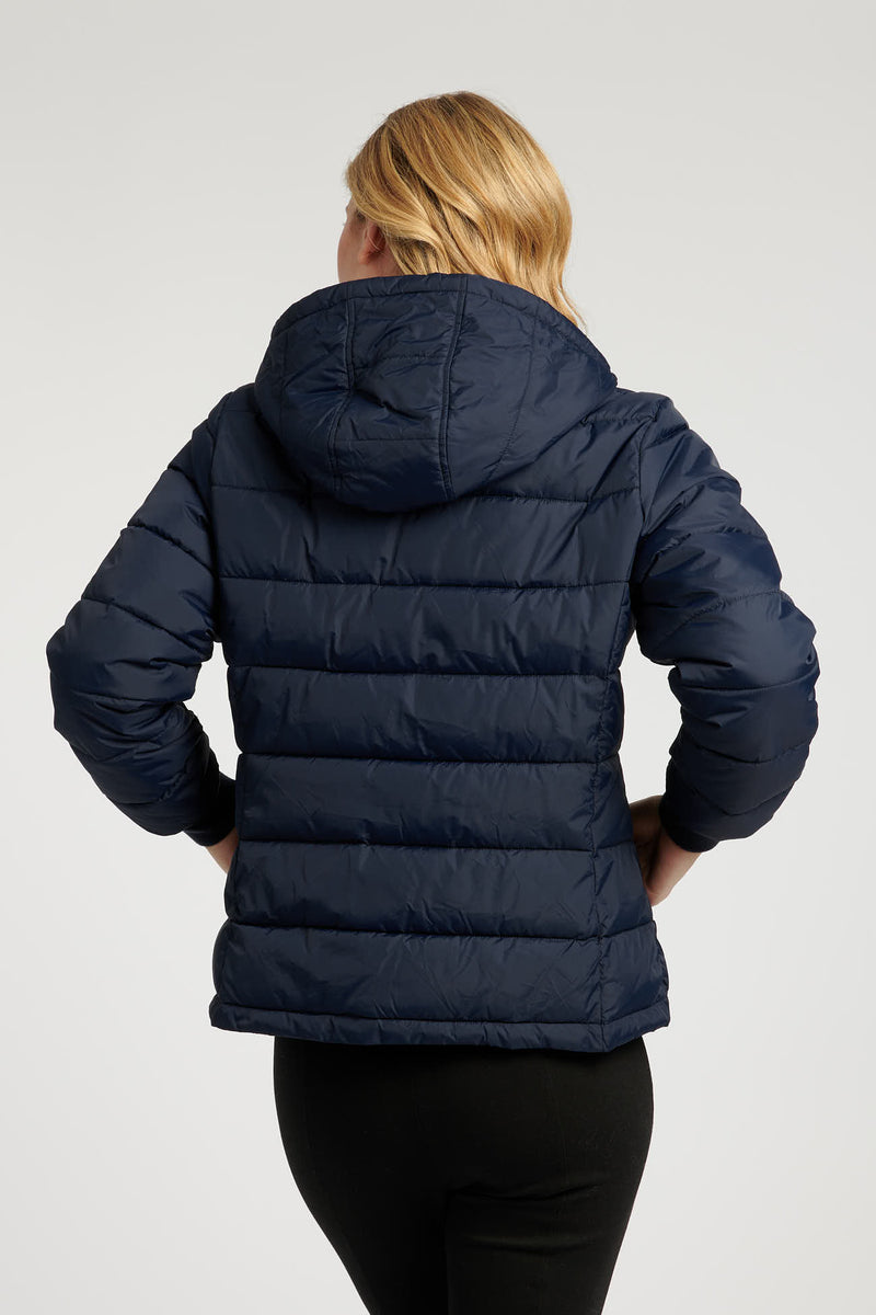 Womens Lightweight Puffer Jacket in Navy Blue