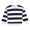 Womens Striped V-Neck Sweatshirt in Star White