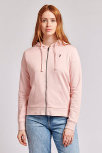 Womens Zip-Through Hoodie in Peachskin