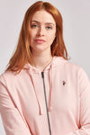 Womens Zip-Through Hoodie in Peachskin