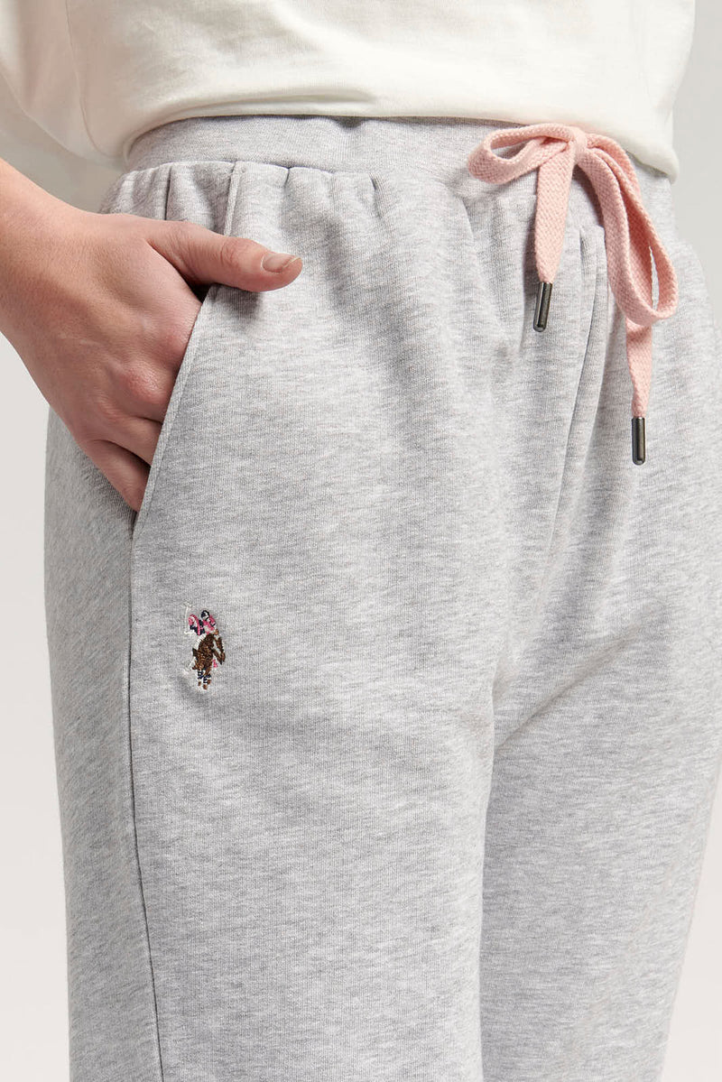 Womens Logo Joggers in Pearl Grey Marl