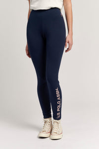 Womens Logo Leggings in Navy Blue