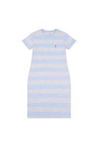 Womens Striped T-Shirt Dress in Brunnera Blue