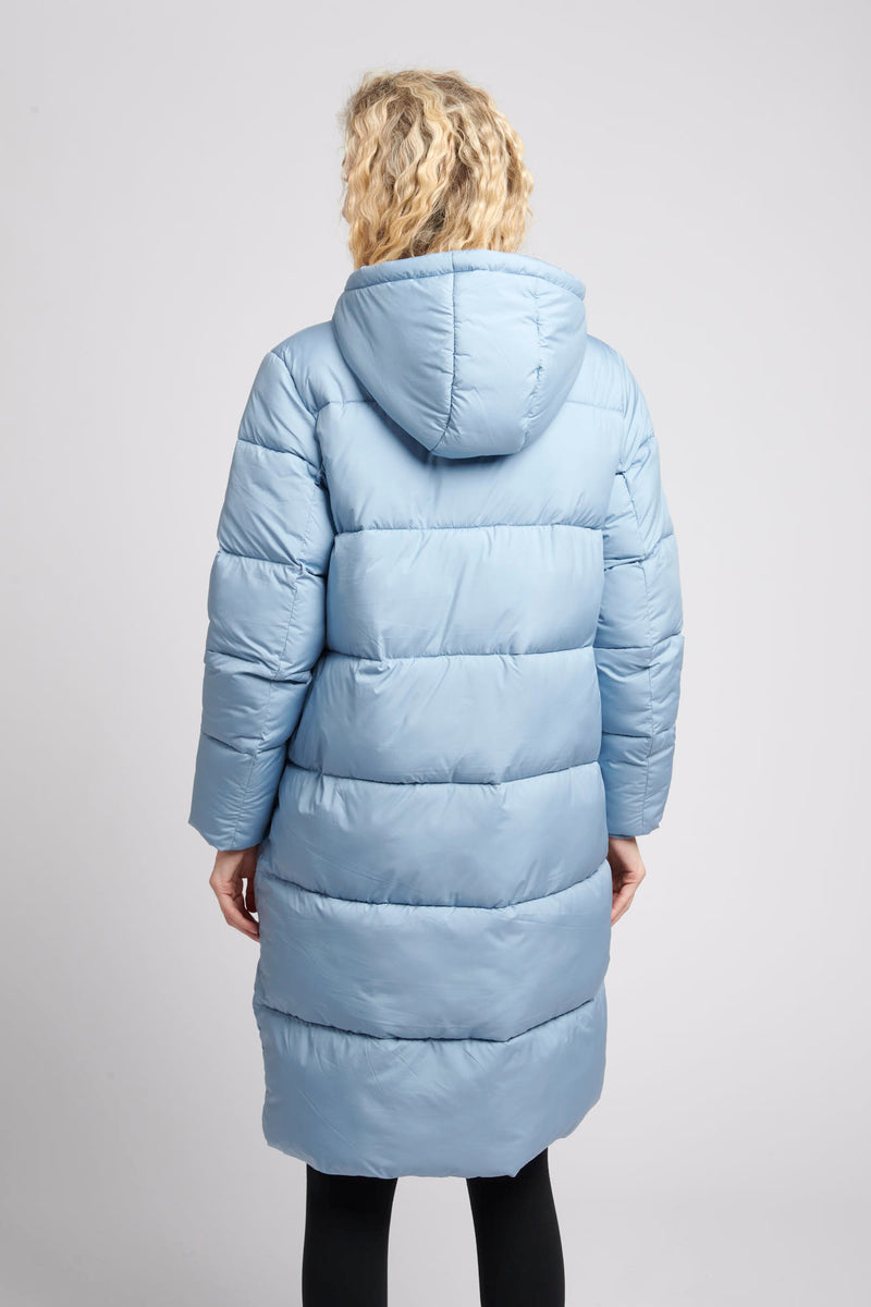 U.S. Polo Assn. Womens Long Line Puffer Coat in Ashley Blue U.S. Polo Assn. UK