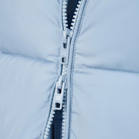 Womens Long Line Puffer Coat in Ashley Blue