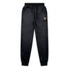 Womens Velour Gold Logo Slim Fit Joggers in Black