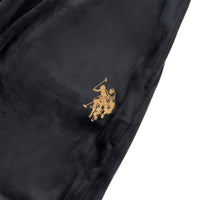 Womens Velour Gold Logo Slim Fit Joggers in Black