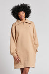 Womens Zip Jersey Dress in Affogat