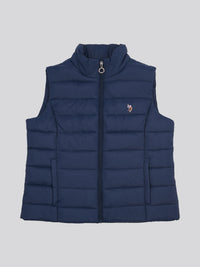 Womens Lightweight Puffer Gilet in Navy Iris