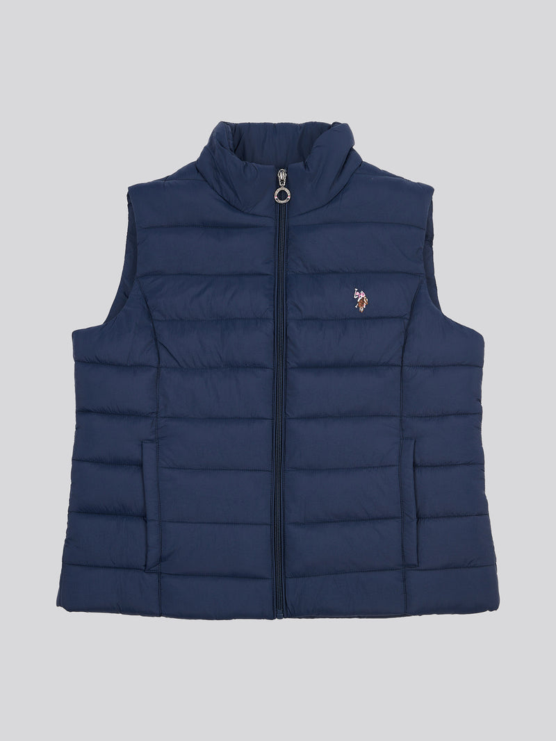 Womens Lightweight Puffer Gilet in Navy Iris