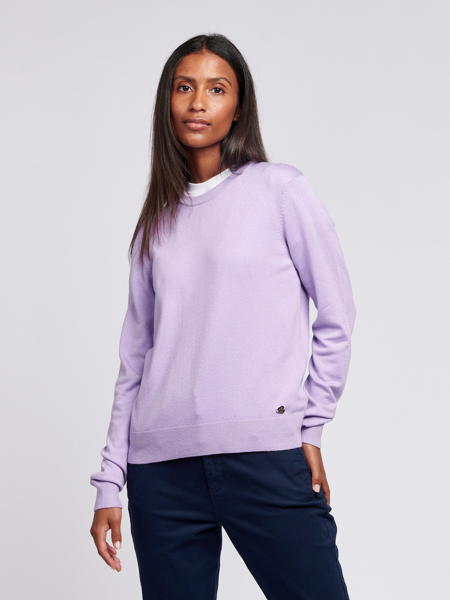 Womens Crew Neck Jumper in Viola