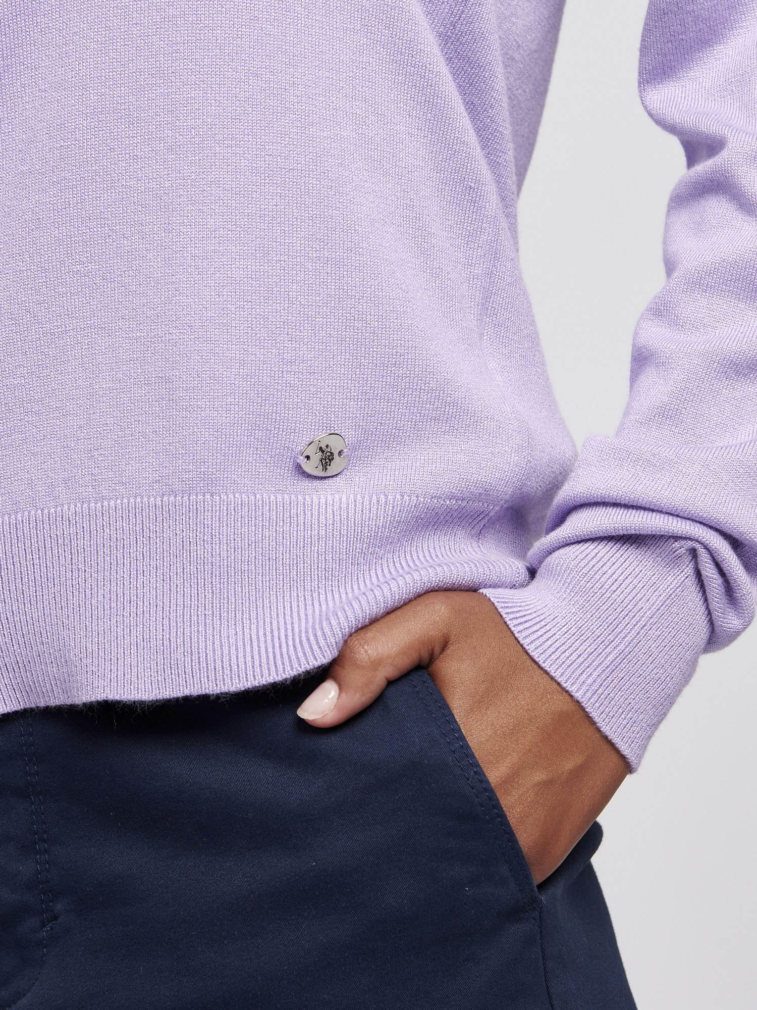 Womens Crew Neck Jumper in Viola