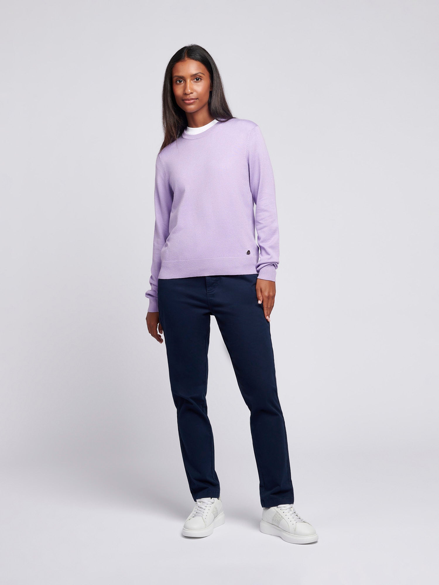 Womens Crew Neck Jumper in Viola