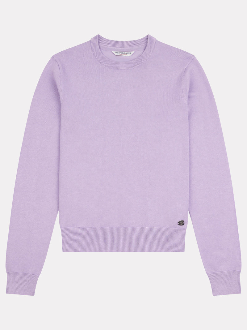 Womens Crew Neck Jumper in Viola