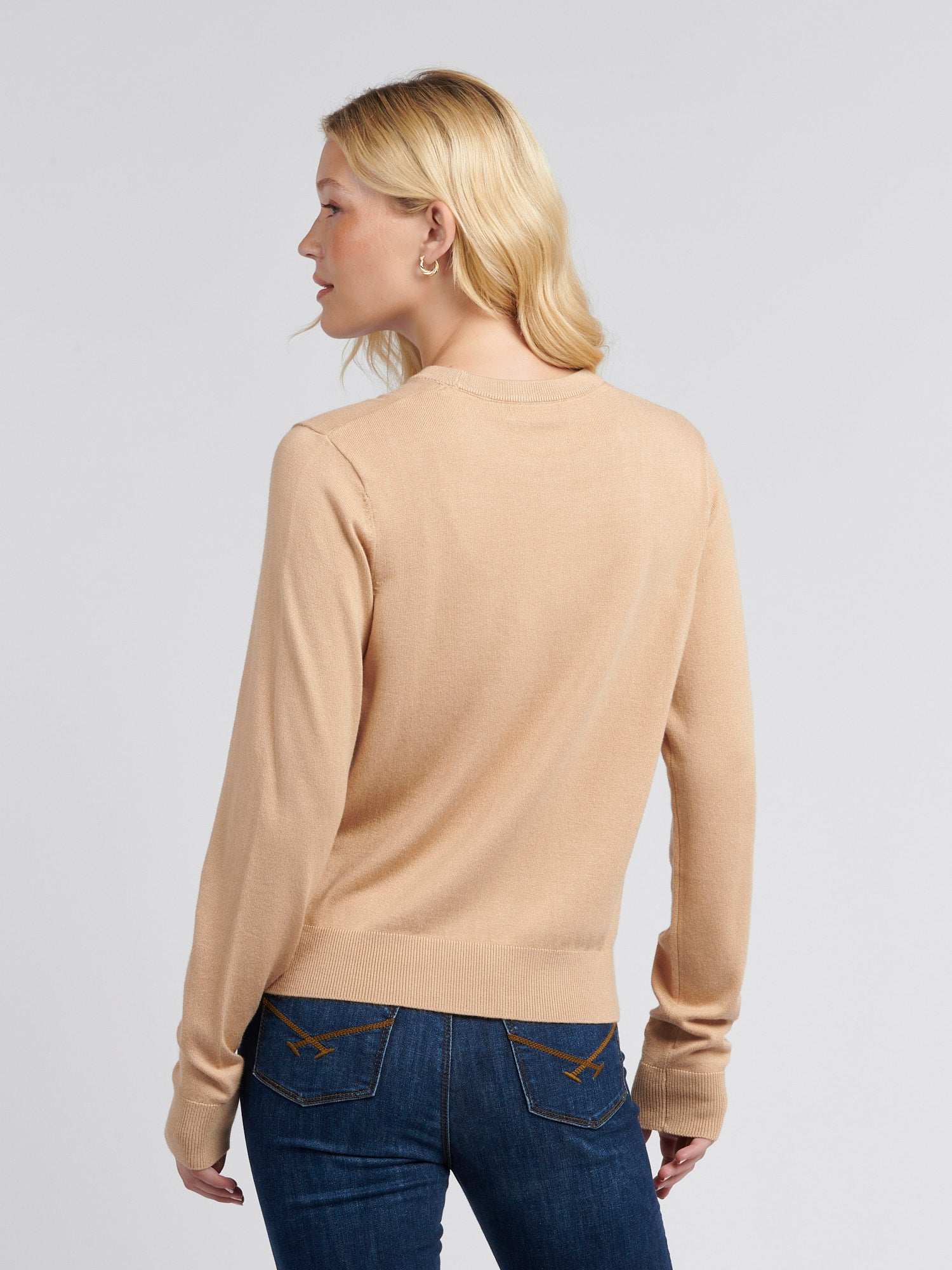 Womens Crew Neck Jumper in Cuban Sand