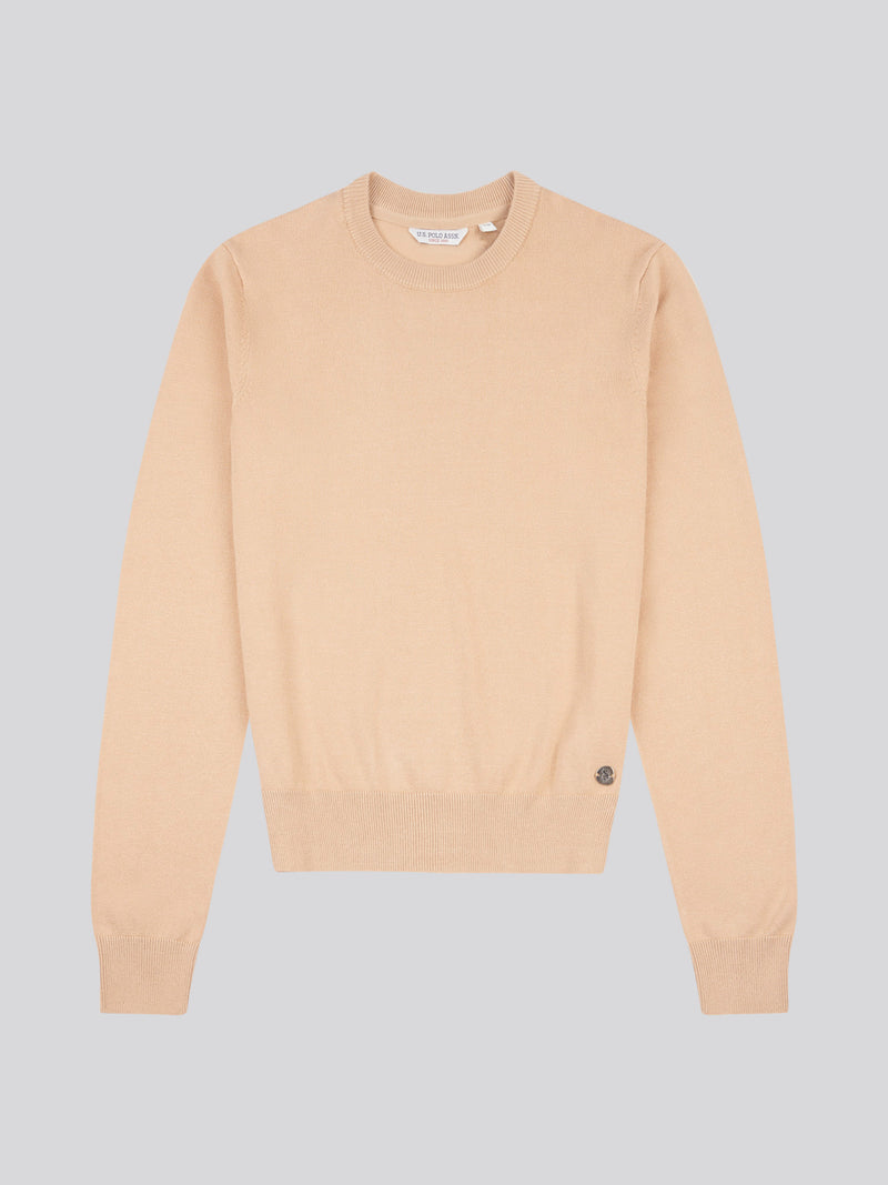 Womens Crew Neck Jumper in Cuban Sand