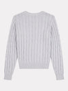 Women’s Cable Knit Crew Neck Jumper in Pearl Grey Marl