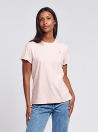 Womens Crew Neck T-Shirt in Crystal Rose