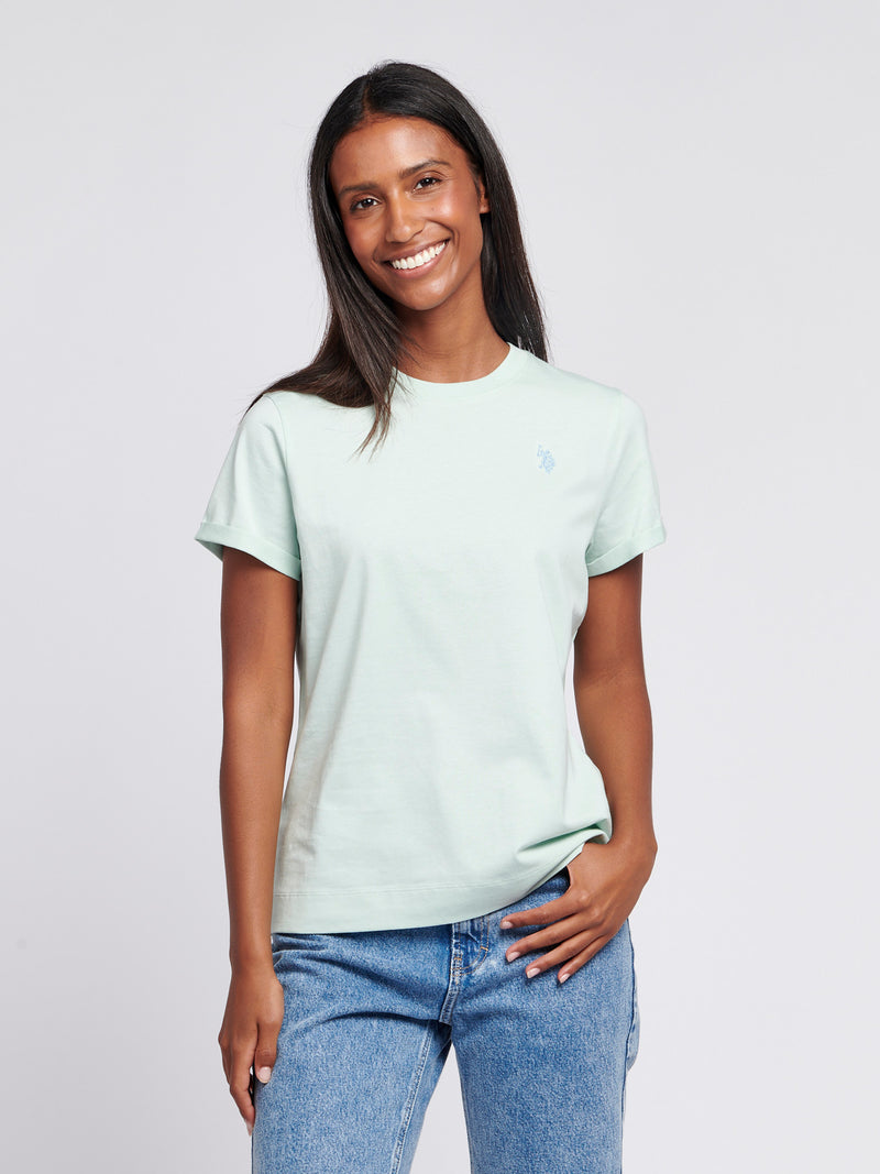 Womens Crew Neck T-Shirt in Surf Spray