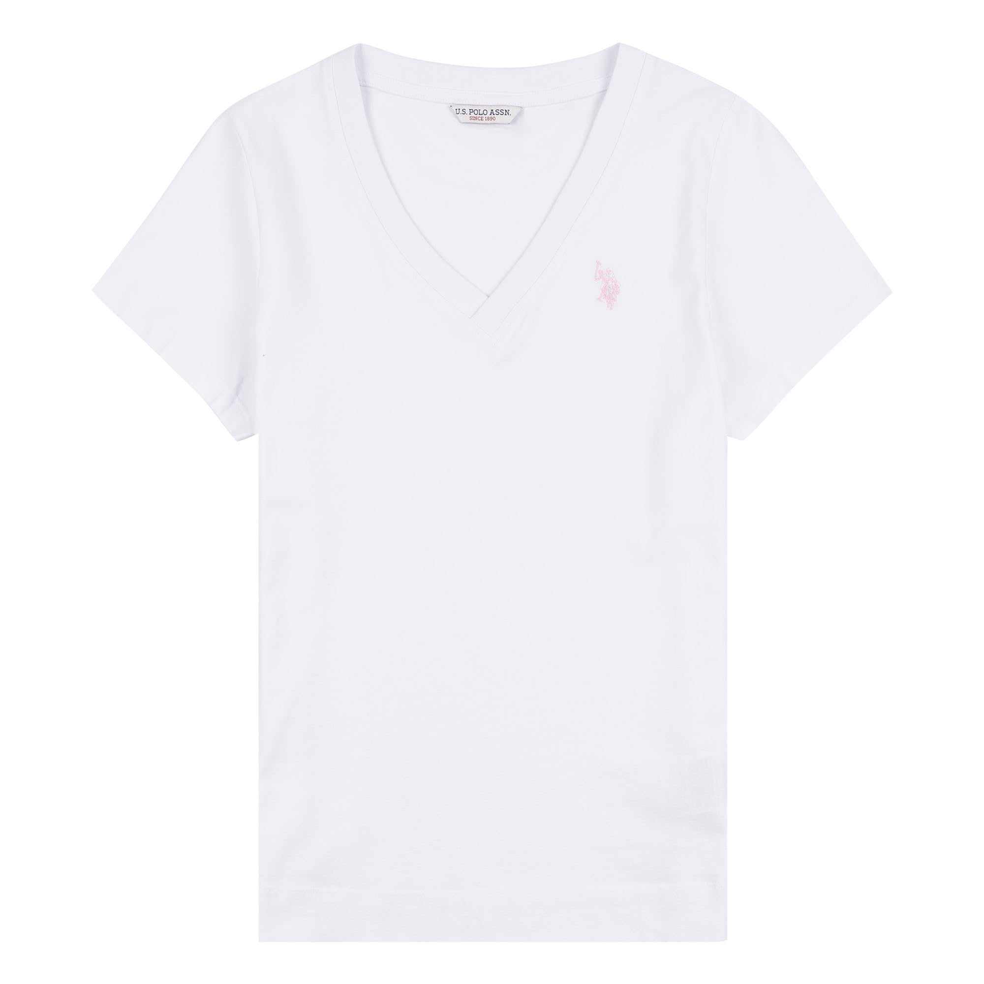 Womens V Neck T Shirt in Bright White