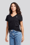 Womens V-Neck T-Shirt in Black