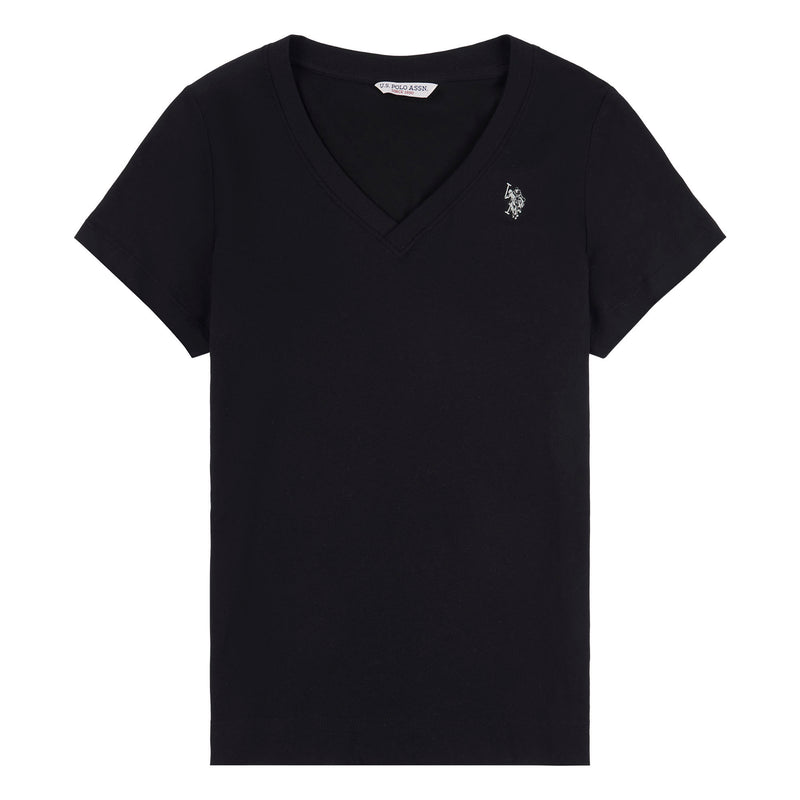 Womens V-Neck T-Shirt in Black