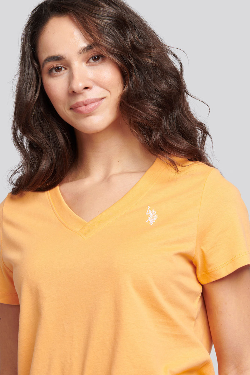 Womens V-Neck T-Shirt in Mock Orange