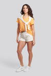 Womens V-Neck T-Shirt in Mock Orange