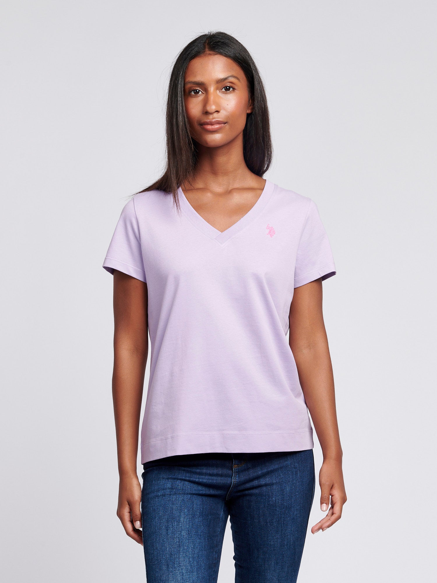 Womens V-Neck T-Shirt in Viola