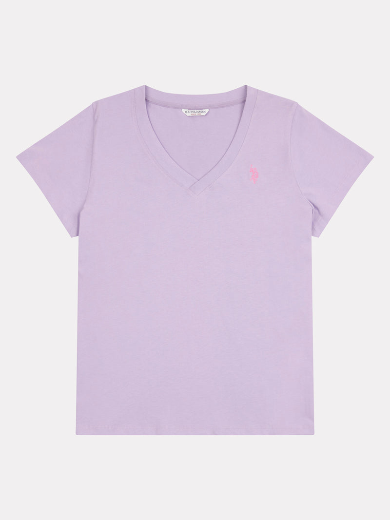 Womens V-Neck T-Shirt in Viola