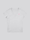 Womens V-Neck T-Shirt in Pearl Grey Marl