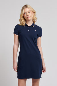 Womens Polo Dress in Navy Iris