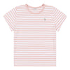 Womens Slub Stripe Crew Neck T-Shirt in Silver Pink