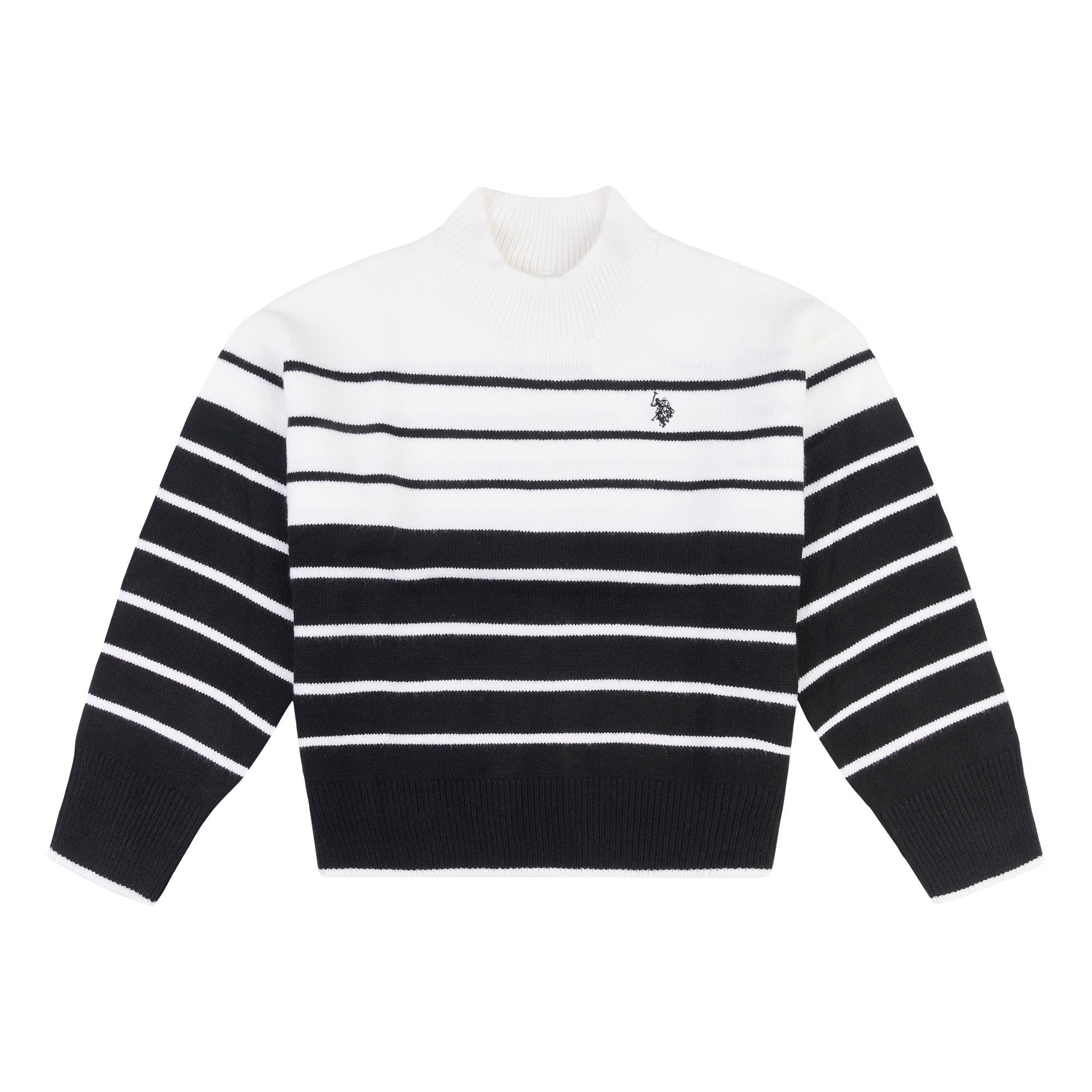 Womens Colour Block Stripe Jumper in Black