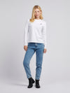 Womens Long Sleeve T-Shirt in Bright White